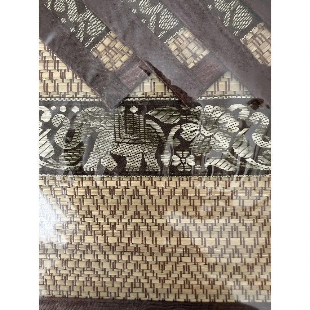2 Reed Placemats w 8 Coasters Elephant Woven Asian Boho Table Decor New